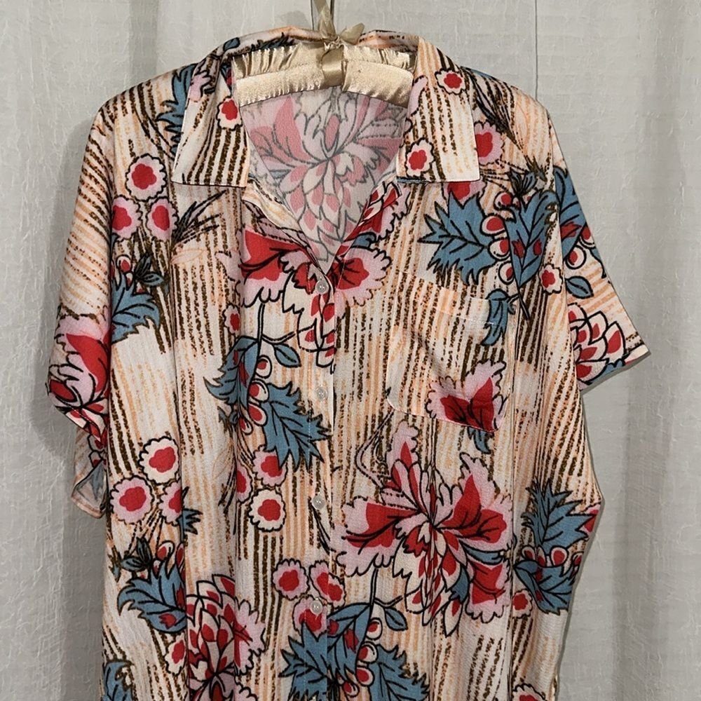 Cupshe Os Oversized Collared Button Front Stripe … - image 8